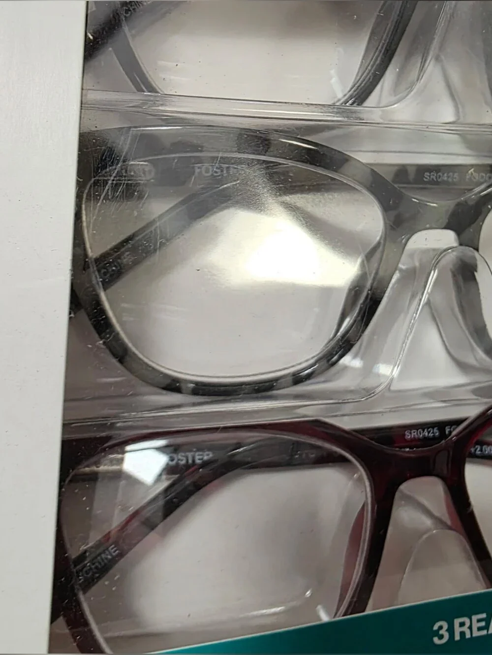Foster Grant +2.00 Reading Glasses 3-Pack in Black and Burgundy